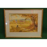 Parsons Norman 1878 watercolour of children beneath a tree with grazing cattle and buildings beyond,