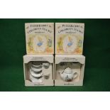 Peter Rabbit children's tea set by Wedgwood comprising: two cups, two saucers, two plates, teapot,