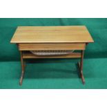 Danish low mid-century teak sewing work table by Kai Kristiansen for Vildbjerg Mobelfabrik with