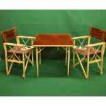 1920's folding card table and four matching folding chairs with original chinoiserie decoration