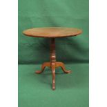 Victorian mahogany and oak tip top occasional table having circular mahogany top supported on an