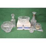 Quantity of cut glass and crystal to include: boxed Waterford Crystal 8" salad bowl,