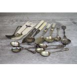 Five late Victorian silver coffee spoons, barley twist stems and Kings Pattern terminals, makers