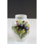 Hibiscus pattern Moorcroft ceramic Vase, signed to base