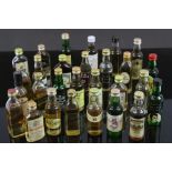 30 whisky miniatures to include Highland Mist,Mackinleys,House of Peers, etc