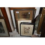 Small collection of vintage framed & glazed Prints to include 19th Century