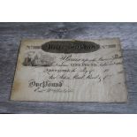 19th century Northumberland Bank One Pound banknote, Newcastle, undated