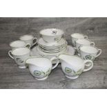 Susie Cooper part tea service for six places to include cream jugs, side plates etc