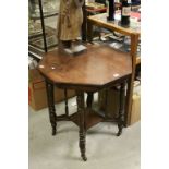 Edwardian Mahogany Octagonal Table on Turned Ringed Legs