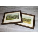Two framed & glazed horse Racing prints, one of Ascot the other Epsom
