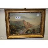 19th century Oil Painting on Board of Coastal Scene