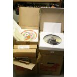 Large collection of vintage boxed Collectors plates, mainly Locomotive themed