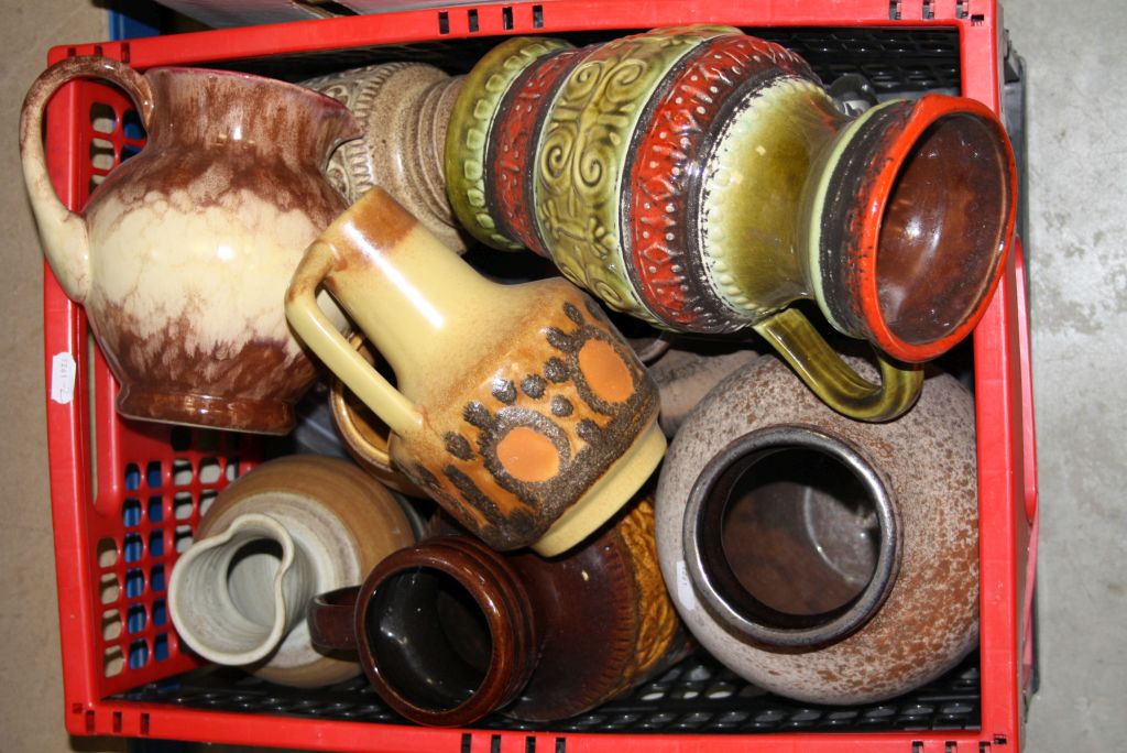 Two boxes of mixed vintage Ceramics to include West German vases & Poole Pottery - Image 2 of 3