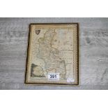 Antique Coloured Map of Buckinghamshire