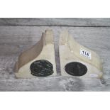 Pair of vintage Bookends made from Houses of Parliament stone, War damage repairs 1941