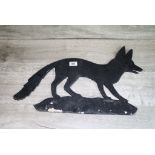 Black Metal Silhouette of a Fox, 60cms long
