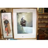 Framed and glazed Watercolour of a Lobster catcher and signed "Claude Buckle" (1905 - 1973)