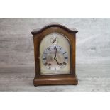 Wooden cased "Ting Tang" style Bracket Clock with Silvered dial and Roman numerals