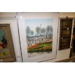 Framed & glazed limited edition Lithograph "Les Tuileries" by Ledan Franch with Christie's