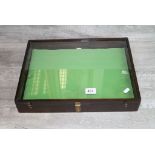 Wooden table top Display Cabinet with glazed top