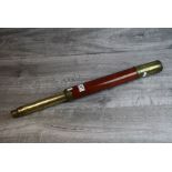 19th Century Brass single draw Naval Telescope with Wooden grips and marked "Silberrad 34 Oldgate