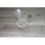 Cut Glass Scottish Thistle Shaped Wine / Whiskey Glass with Etched Thistle Decoration