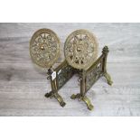 Pair of Victorian Brass Andirons with early registration marks to both