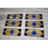 Six small Lead glass Window panels