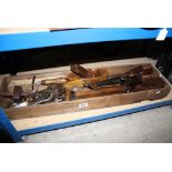 Box containing Various Victorian Wood Working Tools