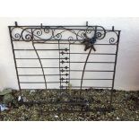 Pair of Vintage Wrought Iron Double Gates with Fleur De Lys Design