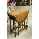 Small Light Oak Barley-twist Gate-Leg Table