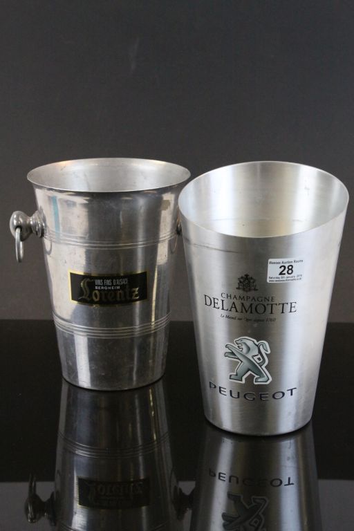 Two French Champagne Ice Buckets - Champagne Delamotte Peugeot and Lorentz