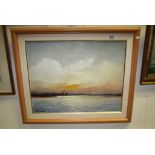 Douglas Fanthome, Oil Painting Sunset on Blackwater