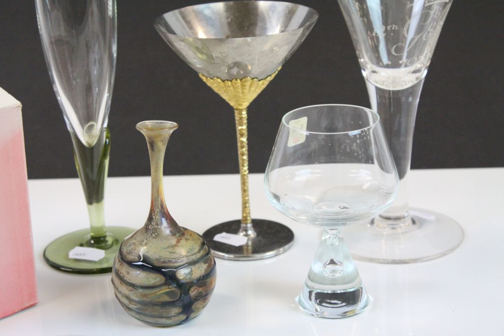 Small collection of vintage Glass etc to include Holmegaard, a Stuart Devlin Viners Martini Glass, - Image 4 of 4