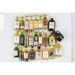 26 Miniature whiskies to include Jacobite ,Macallan, Highland Fusilier etc.