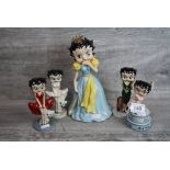 Five boxed Wade Betty Boop figurines to include a large example, all but one with Certificates