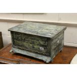 Oriental Style Wooden Box with Distressed Painted Finish, 52cms long