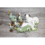 Collection of painted & glazed ceramic Animals to include Ducks, Sheep & a Horse