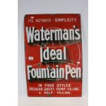 Large vintage "Waterman's Ideal Fountain Pen" Enamel sign