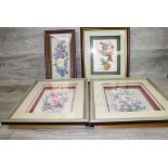 Four Framed and Glazed Decoupage Pictures including Robert Laessig and Rob Pohl Clown signed lower