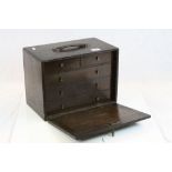 Vintage Wooden Engineers tool box with vintage Tools and key