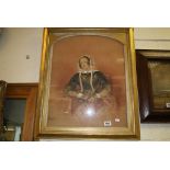 Large Gilt framed & glazed Watercolour of a 19th Century Lady and signed Edward Hayes