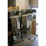 Venetian Style Mirrored Three Folding Vanity Screen, each panel 187cms x 46cms