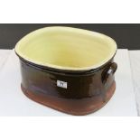 Large 19th century Salt Glazed Footbath, 43cms long