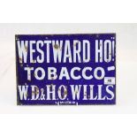 Double Sided Enamel Sign ' W.D & H.O Wills Westward Ho Tobacco '