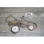 Collection of items to include 9ct rose gold ladies wristwatch, circa 1920s/1930s on later plated