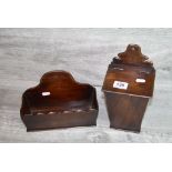 Mahogany Georgian Style Candle Box and Wall Pocket