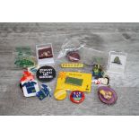 Collection of Enamelled and other Badges including Subbuteo, Betty Boop, Dennis the Menace, Grand