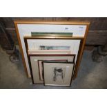 Five framed & glazed Signed vintage Prints to include Still Life and African