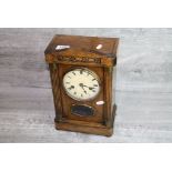 Oak cased H.A.C mantle Clock with pendulum and key